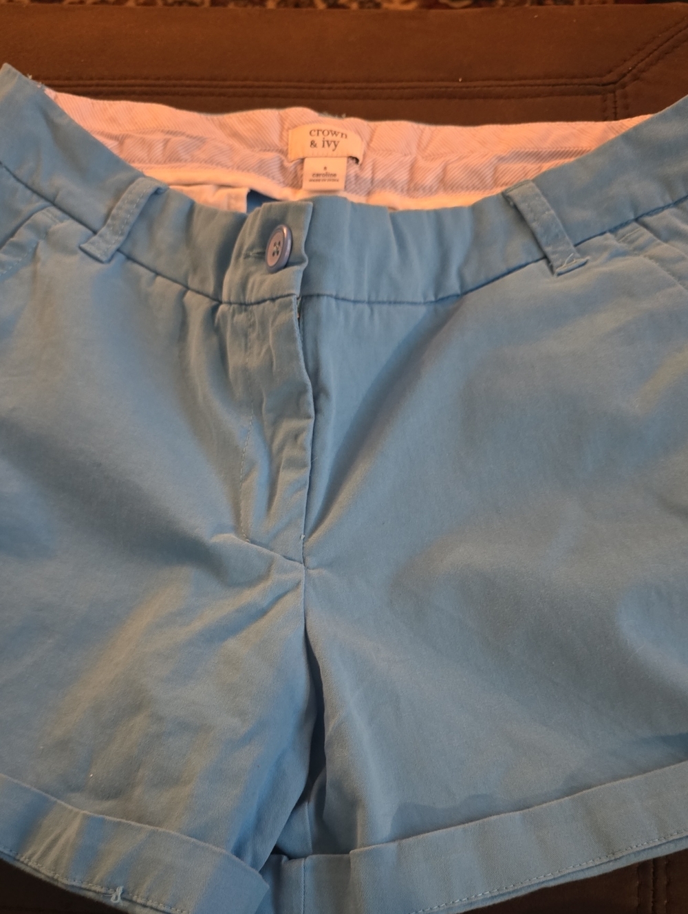crown & ivy Light Blue Women's Chino Shorts Sz 8